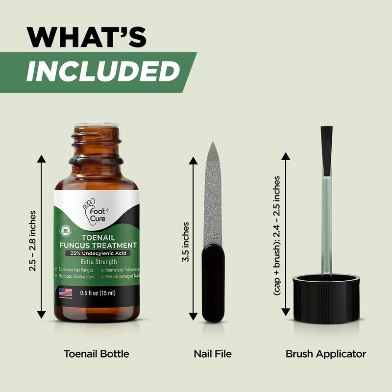 Foot Cure Toenail Fungus Treatment Extra Strength – Athletes Foot Treatment for Toenails, Restorative Nail Repair for Damaged Nails, Toenail Softener with Tea Tree Oil & Oregano Oil - Made in USA 0.5 Fl Oz (Pack of 1)