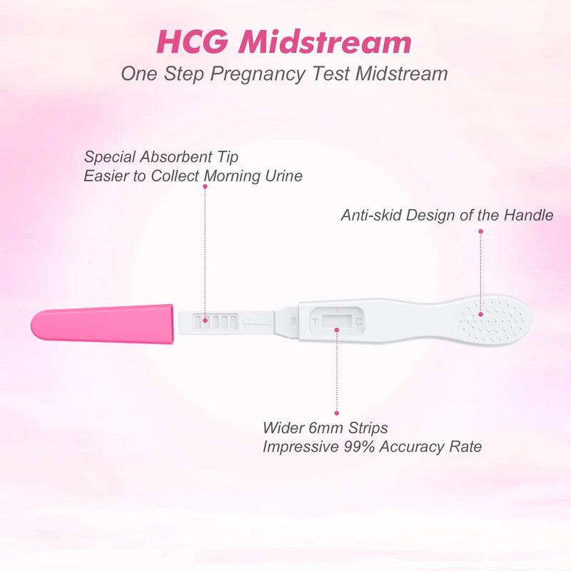MomMed Midstream Pregnancy Test - Home Pregnancy Test – Early Detection Test, Incredibly Accurate – Super Fast Results – HCG Testing Kit - 6 Pack Pink 6 Count (Pack of 1)