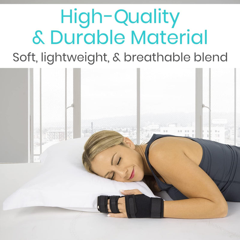 [Australia] - Vive Trigger Finger Splint - 2 Finger Brace for Middle, Index, Pinky, or Ring Fingers - Adjustable Hand and Wrist Support - Straightening Immobilizer for Broken Fingers, Arthritis, and Contractures Black 