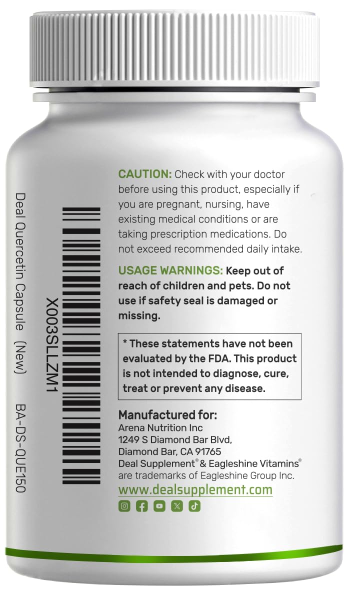[Australia] - Quercetin 1,000mg Per Serving, 300 Capsules ‚Äì Healthy Immune Support Supplements, High Bioavailable Flavonoids, Natural Antioxidant ‚Äì Non-GMO, Soy Free, No Gluten 