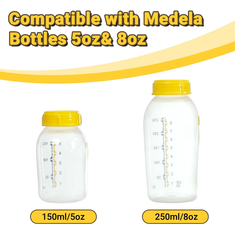 [Australia] - 2PCS Replacement Collar Rings for Medela Bottles 5oz & 8oz,Bottle Caps Compatible with Plastic & Glass Bottles | Mess Free No Leak or Spill, BPA FreeÔºàNo BottleÔºâ 
