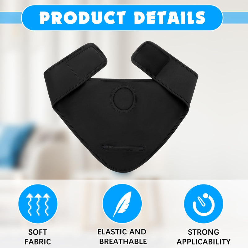 [Australia] - Liitrsh 2 Pcs Ostomy Bag Covers Colostomy Supplies Ostomy Wrap for Men Women Sport Swimming Showering Black, Dark Blue Large 