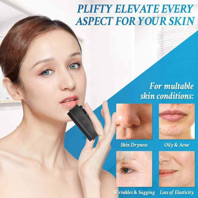 Silicone Face Scrubber + Ice Roller Balls for Face,2 in 1 Electric Face Body Cleansing Brush/with Lights/Microcurrent/Dry-Cleansing/Massage, Daily Skin Care for Lift & Tighten & DePuff
