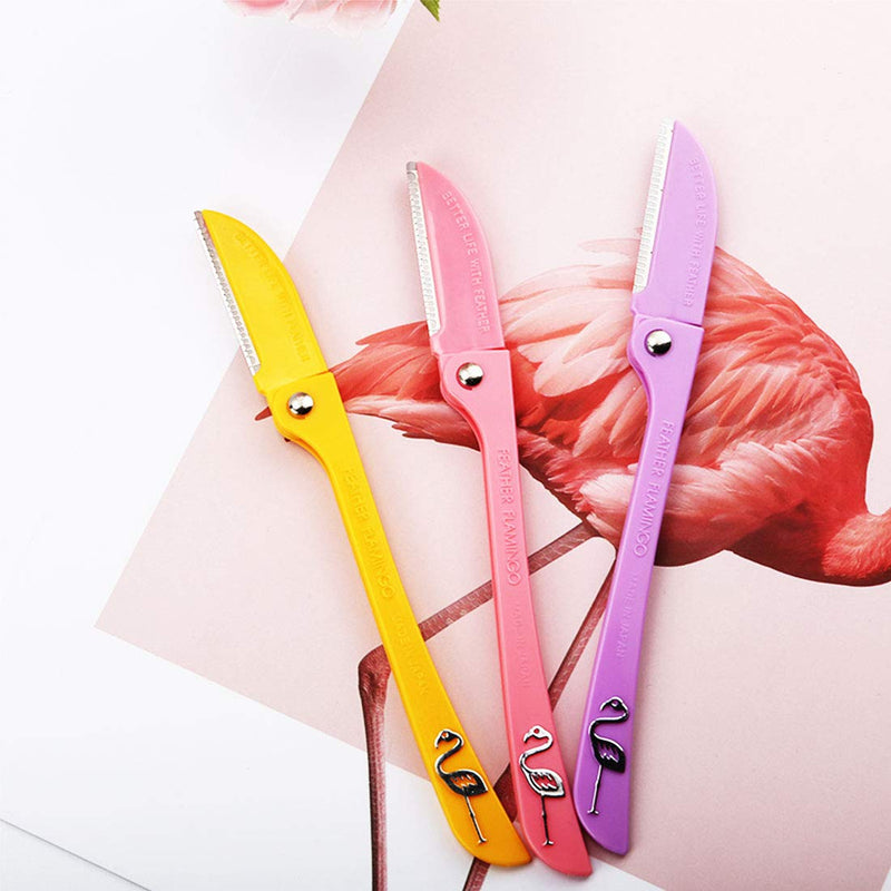 [Australia] - Limo Eyebrow Razor, Facial Hair Trimmer, 6 PCS - Purple+Yellow+Pink, Women's Facial Hair Maintenance, Sensitive Skin, Modern Style Purple+Yellow+Pink 6pcs 