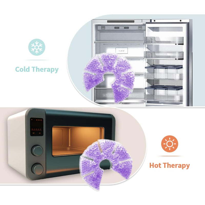 [Australia] - Hot Cold Gel Bead Breast Therapy Pack,Breast Ice Packs for Breastfeeding,Relief for Breastfeeding,Nursing Pain, Mastitis,Engorgement,Plugged Ducts, Boost Milk Let-Down & Production (#42 purple) #42 Purple 