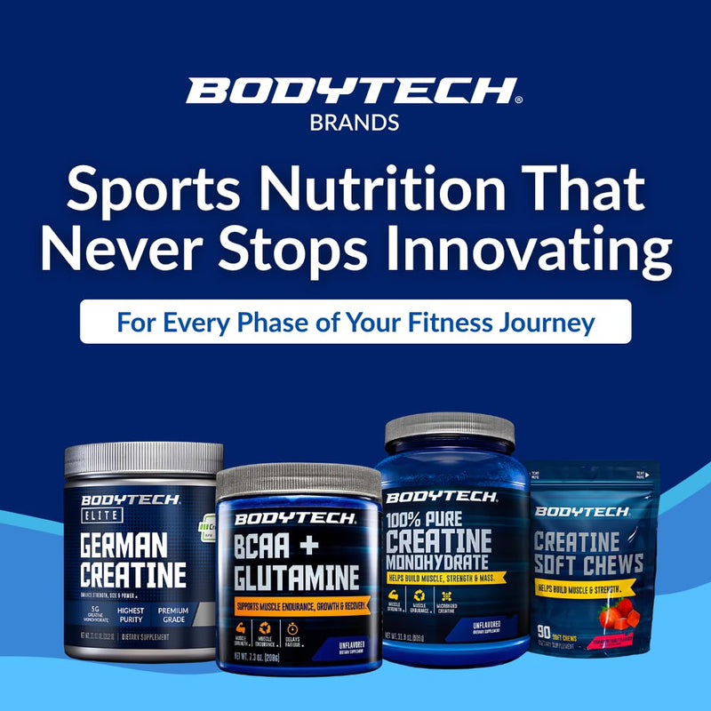 BodyTech BCAA + Glutamine Powder, Unflavored, 7.3 Oz, 30 Servings | Vitamin C, L Glutamine & More, Essential Pre Workout or Post Workout Amino Acids for Men & Women 7.3 Ounce (Pack of 1)