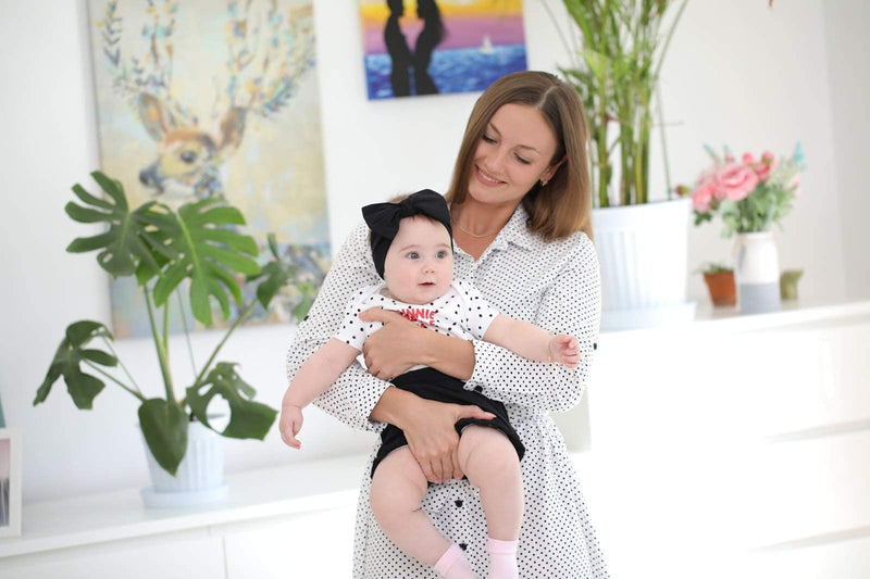 [Australia] - Baby Girl Headbands-Infant,Toddler Cotton Handmade Hairbands with Bows Child Hair Accessories (Black) Black 
