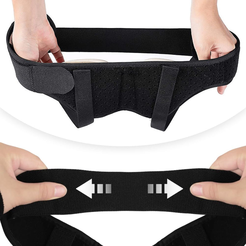 Hernia Belt Truss for Men Groin Hernia Support Brace Adjustable Groin Strap with 2 Removable Compression Pads Breathable Waist Strap for Single&Double Inguinal or Sports Hernia black(M)