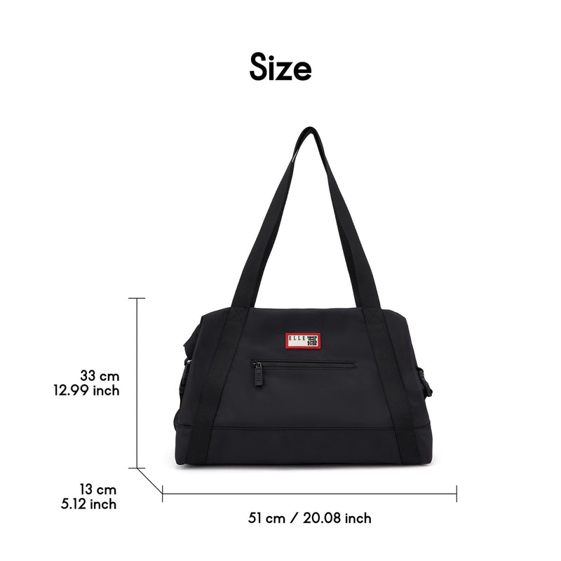 ELLE 20 Inch Carry On Duffle Bag, Water Resistant Duffel for Trips & Gym Black