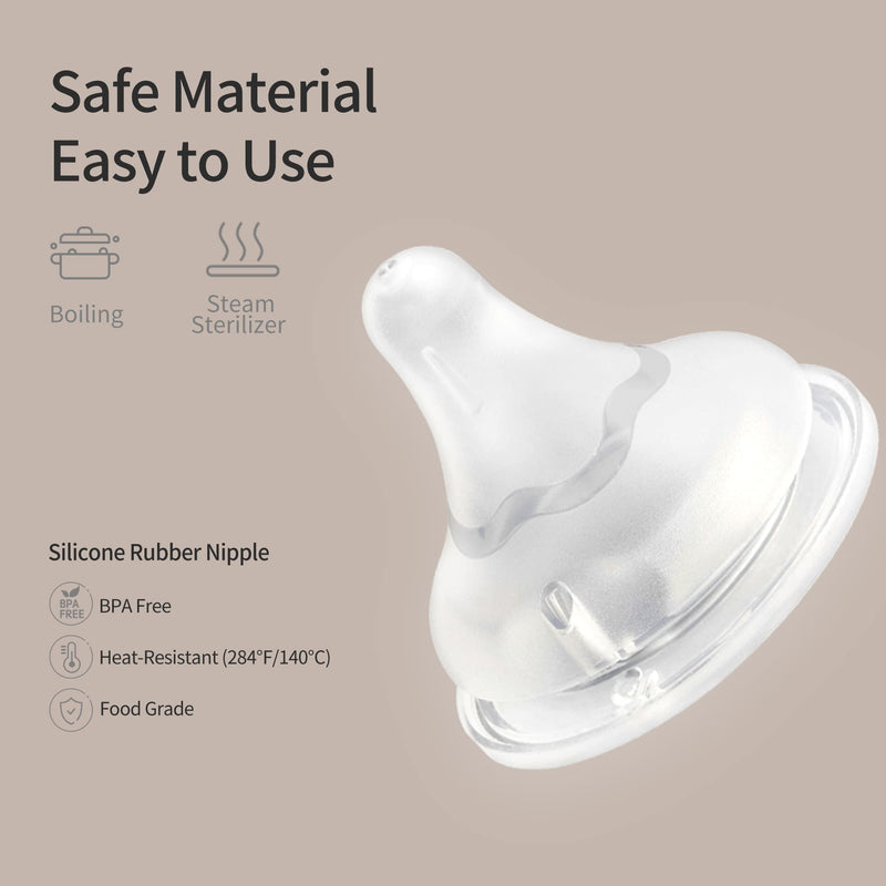 Pigeon Silicone Nipple (SS) with Latch-On Line, Natural Feel, 0+ Months, 4 Counts 0m+, SS, 4 counts 3rd Generation