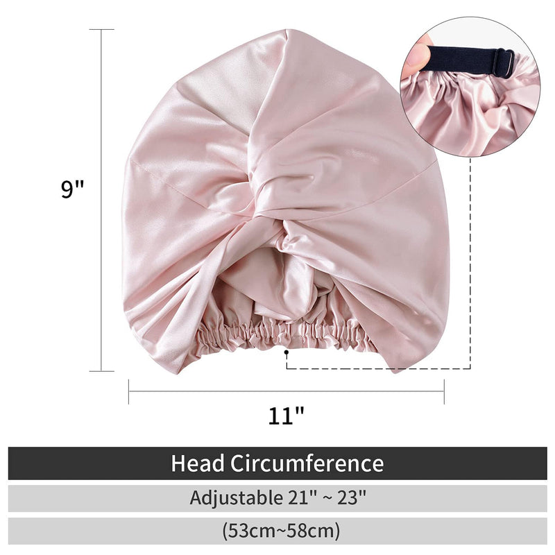 ZIMASILK 22 Momme 100% Mulberry Silk Sleep Cap for Women Hair Care,Natural Silk Night Bonnet with Elastic Stay On Head (1Pc, PINK) One Size Light Plum - New