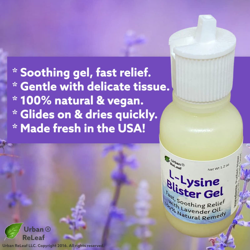 [Australia] - Urban ReLeaf L-Lysine Blister Soothing Gel ! & Lavender Oil. Fast Relief, Spots, Rash, Red Bumps, Raw, Chapped Skin. Heal Delicate Tissue 100% Natural 