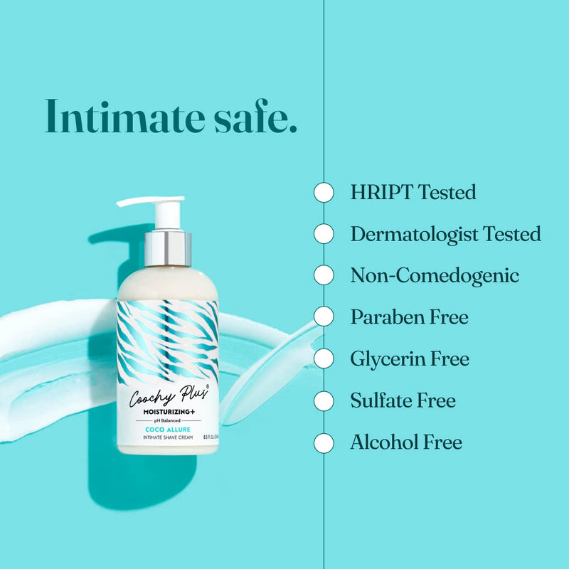 [Australia] - Coochy Plus Intimate Shaving Cream COCO ALLURE For Pubic, Bikini Line, Armpit and more - Rash-Free With Patent-Pending MOISTURIZING+ Formula – Prevents Razor Burns & Bumps, In-Grown Hairs, Itchiness Green 