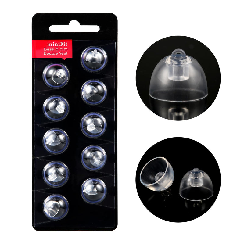2 Pack / 20pcs Hearing Aid Domes for Oticon, 8mm Replacement Domes for Oticon Universal Silicone Hearing Aid Domes Suitable for Oticon MiniFit Hearing Aid Supplies (Black)