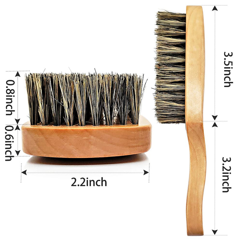 [Australia] - Beard Brush for Men with 100% Natural Bristles - Thick Facial Hair Styling Tool & Blow Dry Brush, Wooden Handle Grooming Kit for Daily Care, Detangling & Itch Relief | Mens Beard Care Gift Set 52A BRUSH 