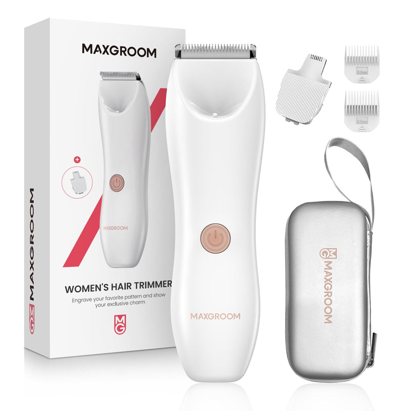 Bikini Trimmer for Women, Maxgroom Electric Razors for Women, Wet/Dry Pubic Hair Trimmer, Ceramic Blades for Intimate Grooming & DIY Styling, Women's Hygiene Shaver