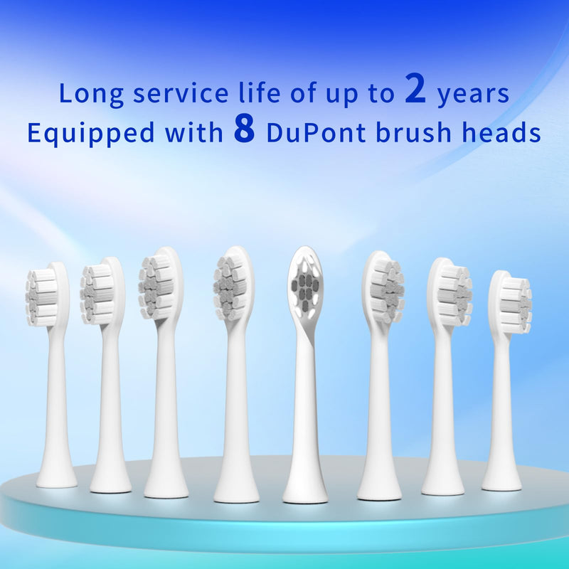 Rooman Electric Toothbrush for Adults with 8 Brush Heads, 40,000 VPM Sonic Toothbrush, IPX7 Waterproof, 4-Hour Charging, 90 Days of Continuous use, 3 Modes, Built-in Smart Timer (Pink) Pink