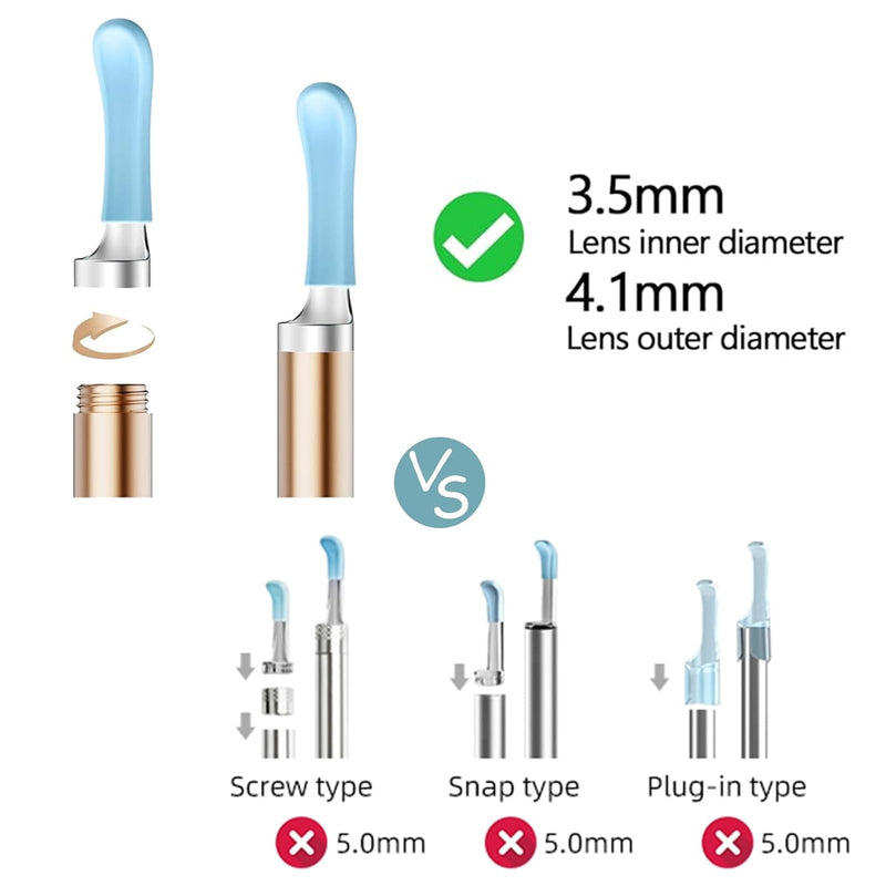 [Australia] - Ear Wax Removal Tool Replacement Tips, 6 pcs for Wet/Dry Earwax Cleaning, Original Ear Cleaner Camera Tips for Bebird Earsight Plus series/30S/R1/X17 Pro/D3 Pro etc Blue/Silver 