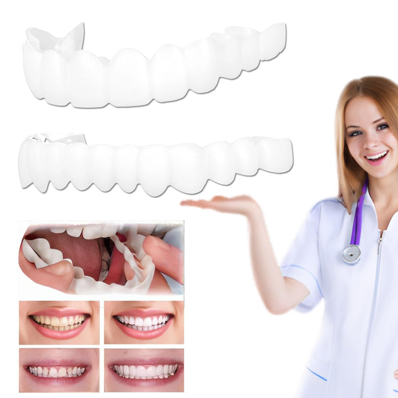 2 PairsAdjustable, Nature and Comfortable Top and Bottom, Regain Beautiful Smilefor Men and Women(White) White