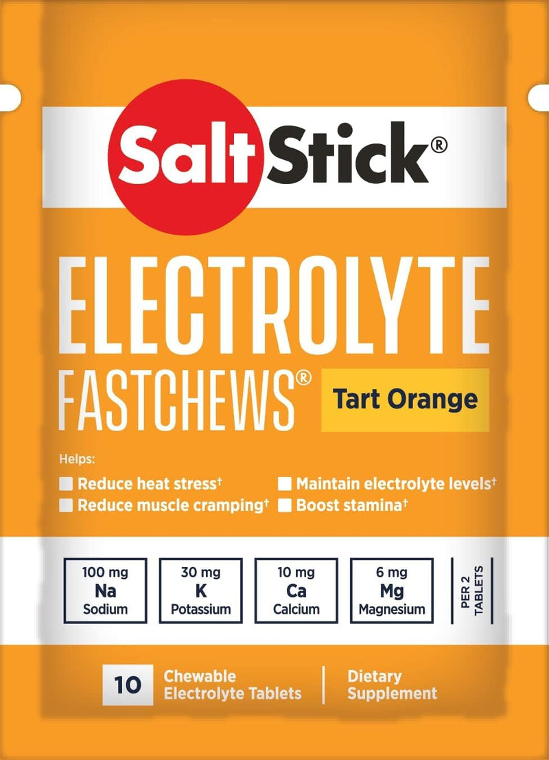 SaltStick FastChews – Electrolyte Chewable Tablets – 4 Test Pack (4 Bags, 10 Tablets Each) – Assorted Flavours