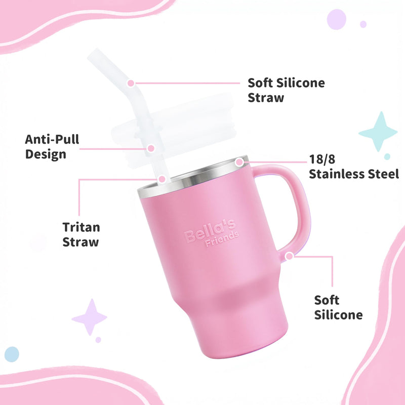 [Australia] - Bella's Friends Handy Mini Tumbler ‚Äì Adorable 9‚ÄØoz Toddler Sippy Cup, Stainless Interior & Silicone Body, Leak‚ÄëProof, Dishwasher Safe, Gift for 1-3 Years Old Girls & Boys, 2 Pack, Lilac & Peony Lilac, Peony 