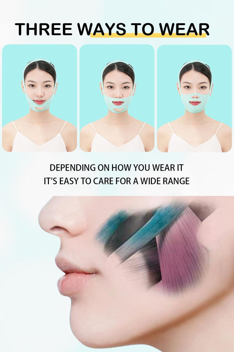 Face Belts with Adjustable Straps,Double Chin Reducer and Face Lift Device with 4 Modes and 5 Gear Adjustable Intensities - Intelligent Double Chin Machine for V-face