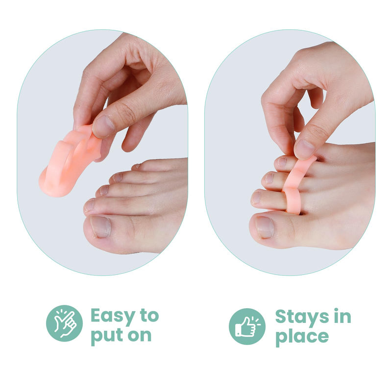 [Australia] - Welnove Hammertoe Corrector Gel Toe Straighteners - 8 Pcs Toe Support Pads Cushion - Realign Bent, Crooked, Curled, Claw, Hammer Toes - Soft Support 