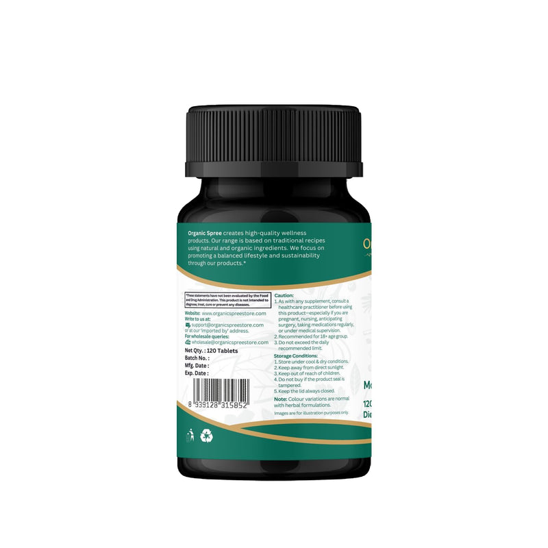 ORGANIC SPREE Moringa 120 Tablets | Moringa Oleifera (Drumstick Leaf) | USDA Organic Certified | Dietary Supplement - 120 Tablets* (1)