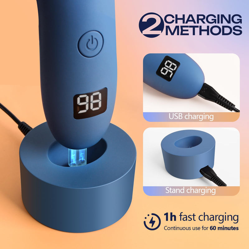 [Australia] - Men’s Body & Groin Hair Trimmer | Skin-Safe Electric Shaver with LED Display, USB Charging Base, Waterproof Design, Adjustable Guards for Chest, Pubic, Armpits & Below-The-Belt Grooming 