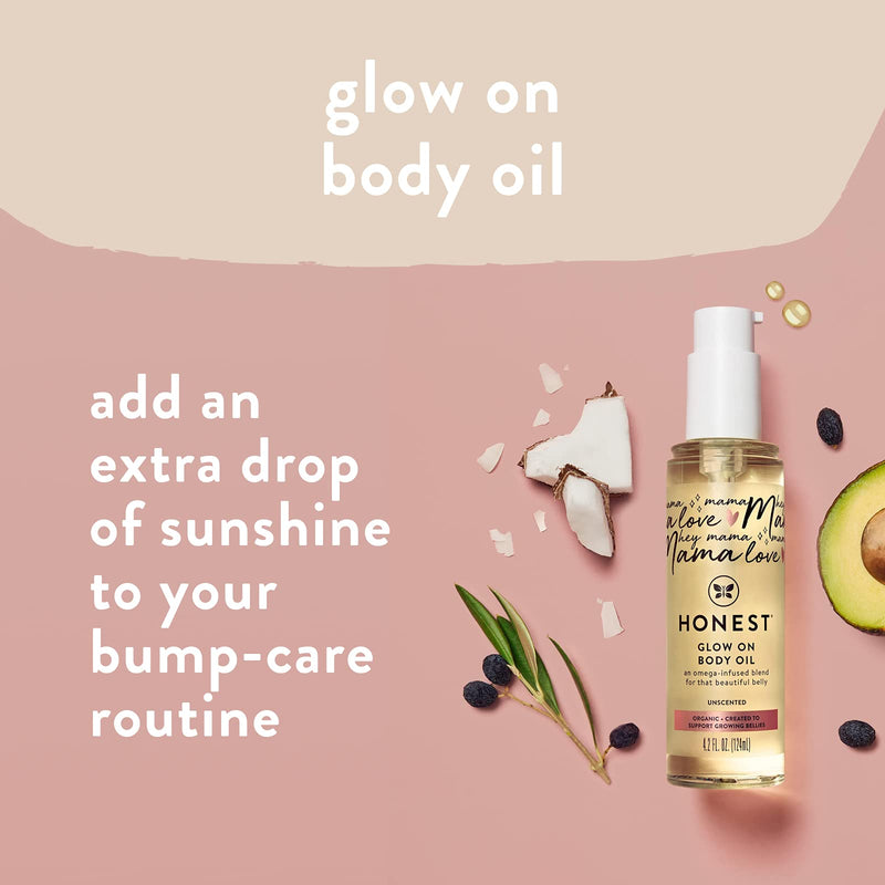 [Australia] - The Honest Company Honest Mama Body and Belly Bump Love Bundle Moisturizing Plant Based Oil and Stretch Mark Butter Cream Body Butter + Body Oil Bundle 