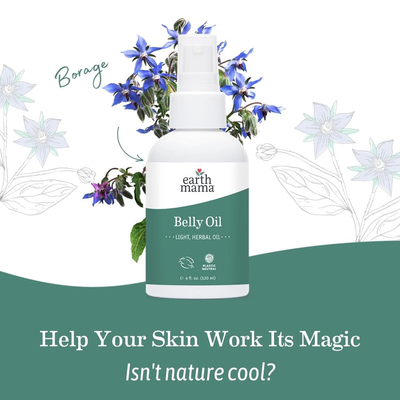 [Australia] - Earth Mama Belly Oil for Dry Skin | Calendula Skin Care Moisturizer Oil to Encourage Natural Elasticity and Help Prevent Stretch Marks During Pregnancy and Postpartum, 4-Fluid Ounce (3-Pack) 4 Fl Oz (Pack of 3) 