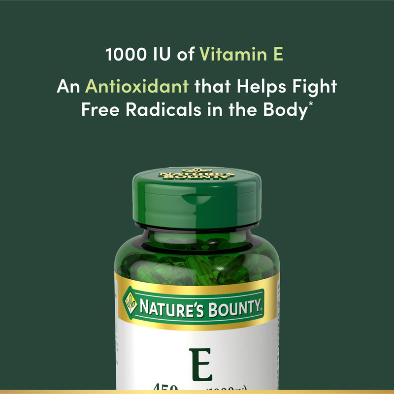 Nature's Bounty Vitamin E 1000 IU Softgels, 60 Count 60 Count (Pack of 1)