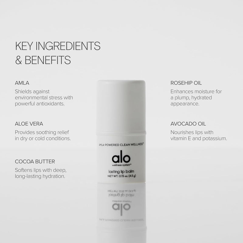 ALO Lasting Lip Balm, Instant Moisture and Hydration, Citrus, 2 Pack | Vitamin C-Enriched, Aloe, Cocoa Butter & Rosehip, Nourishing Formula