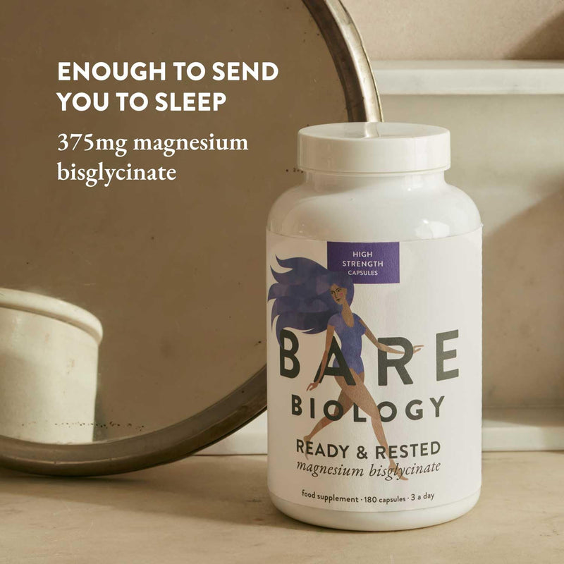 Bare Biology Ready & Rested Magnesium Glycinate Capsules – 60 Day Supply – Magnesium Supplements to Support Nervous System, Energy Regulation & Muscle Recovery