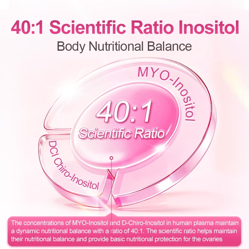 Flora Secret Ovaria Dietary Supplement, Myo-Inositol & D-Chiro-Inositol 40:1 Blend, Methylfolate, Vitamin D3, B Complex, Iron, 30 Powder Sachets