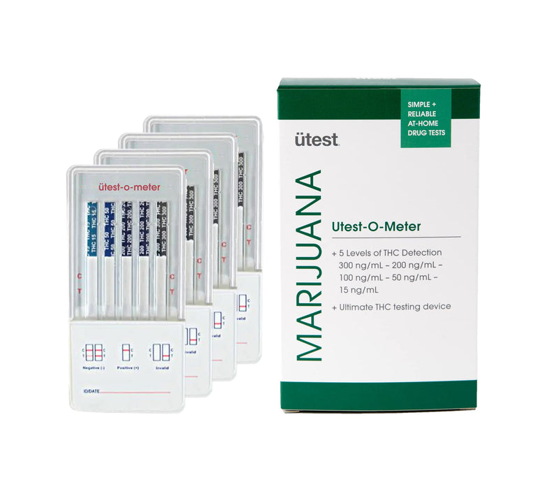 [Australia] - O-Meter 5 Level THC Home Drug Test | Marijuana Urine Test Kit | Highly Sensitive Testing Strips with Instant Results | 5 Panel Tests 15 ng/mL, 50 ng/mL, 100, 200, & 300 ng/mL (4-Pack) 