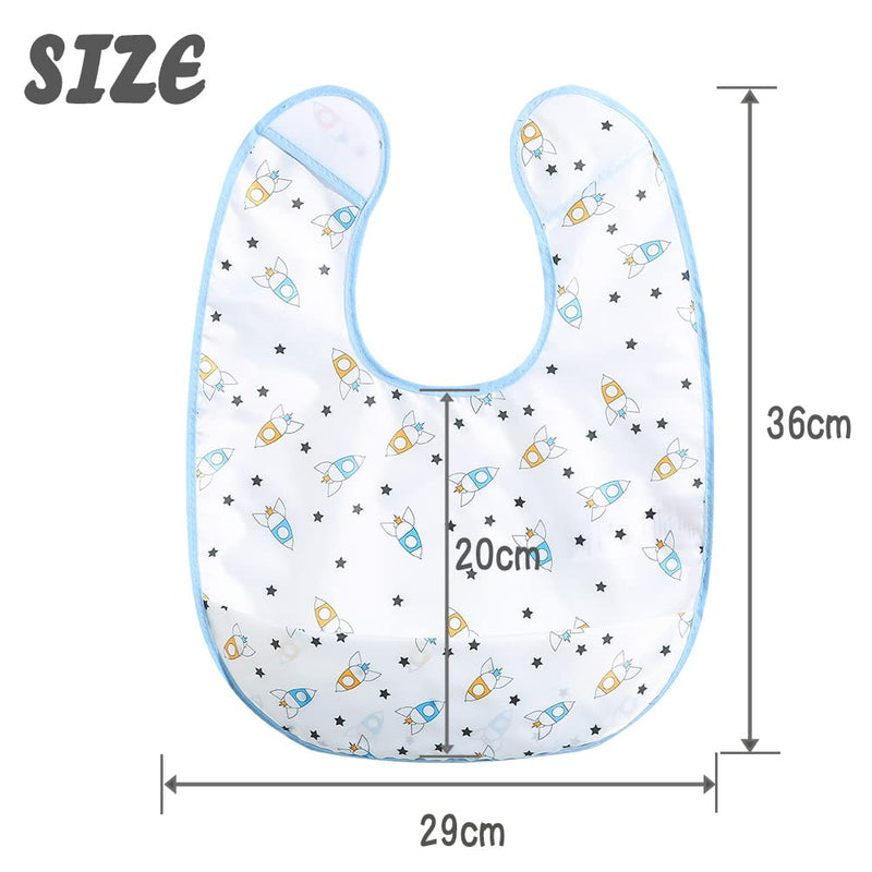 [Australia] - Baby bibs Waterproof Toddler bib - Feeding bib with Pocket for Infant Boy Girl Washable 6-36M Color19 4pack 