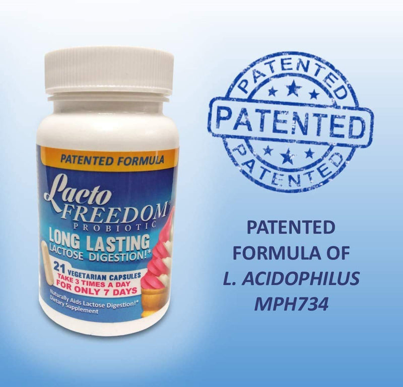 [Australia] - Lacto-Freedom Probiotic for Lactose Intolerance. 7 Day Supply Provides Months of Relief - Helps Digest Lactose in Dairy - Lactase Producing Probiotic - 21 Caps 