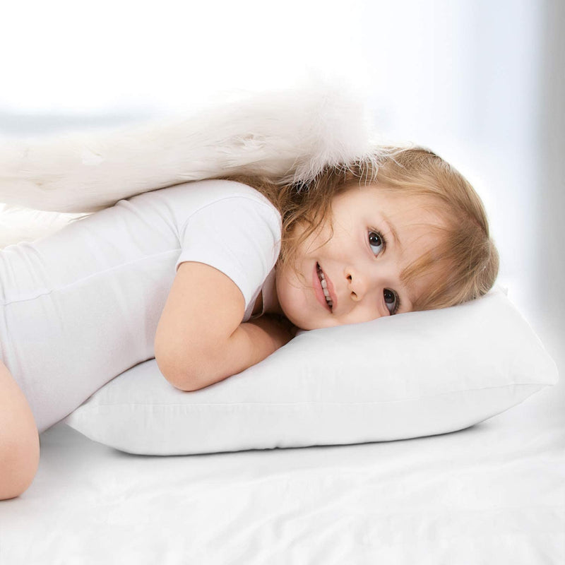 [Australia] - Nestl Toddler Pillow - Pack of 2 Baby Pillows - Organic Cotton Kids Pillow for Sleeping - Soft Kids Travel Pillow - Perfect Toddler Bed Pillow - 13 x 18 Inches,White 