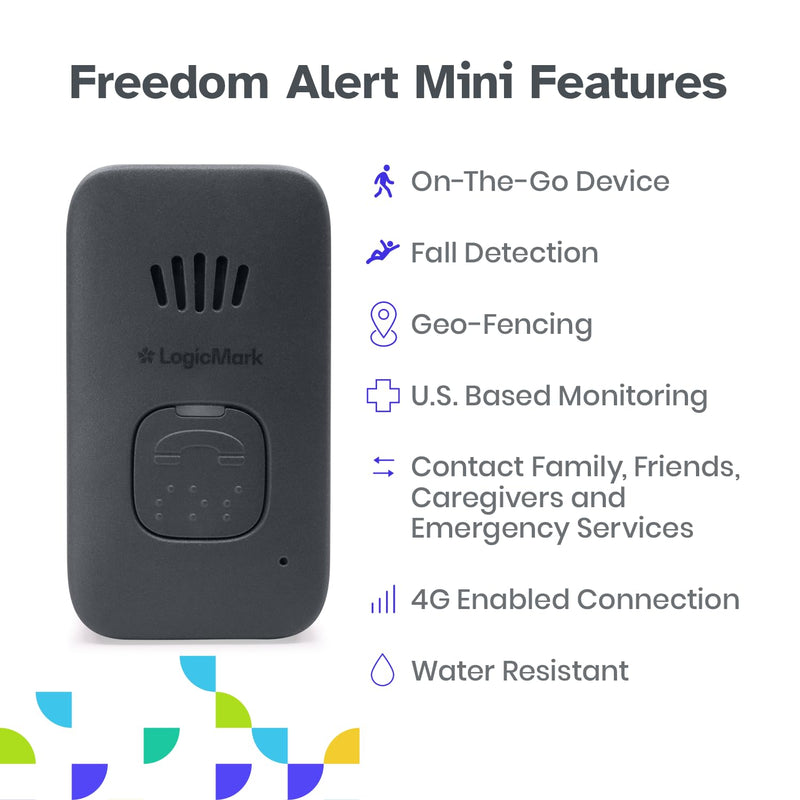 [Australia] - Freedom Alert Mini, Home Medical Alert System for Seniors and Elderly, Wearable Mobile Device, 2-Way Calling, GPS, Fall Detection, Subscription Based 