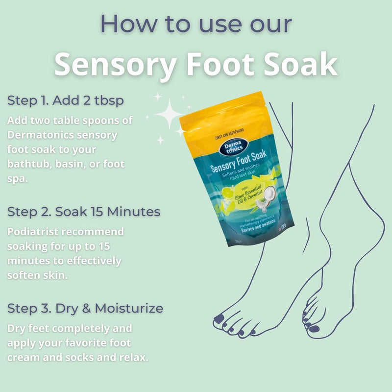 [Australia] - Dermatonics Sensory Foot Scrub 125ml & Foot Soak 350g | Exfoliates, Softens & Improves Skin 