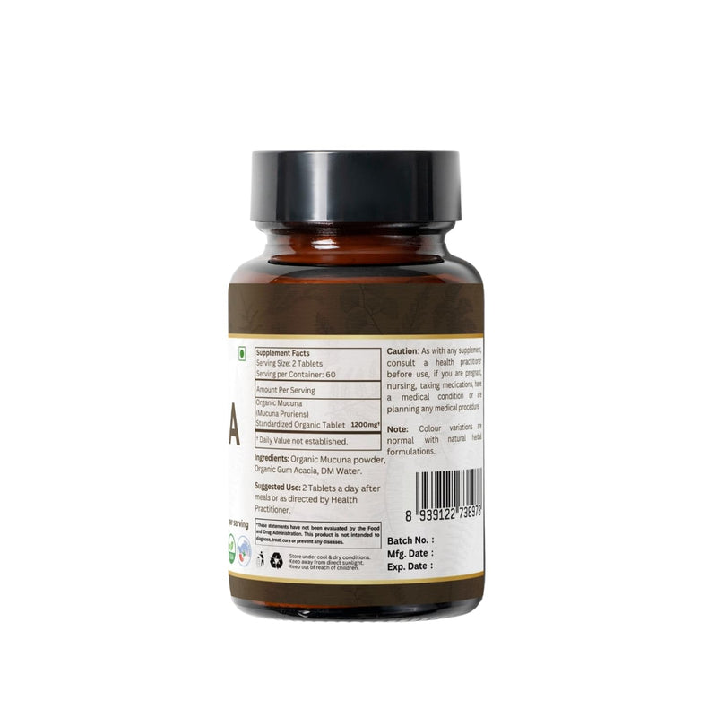 [Australia] - Mucuna 120 Tablets ‚Äì USDA Organic Mucuna Pruriens ‚Äì Supports Relaxation & Cognitive Function* 1 