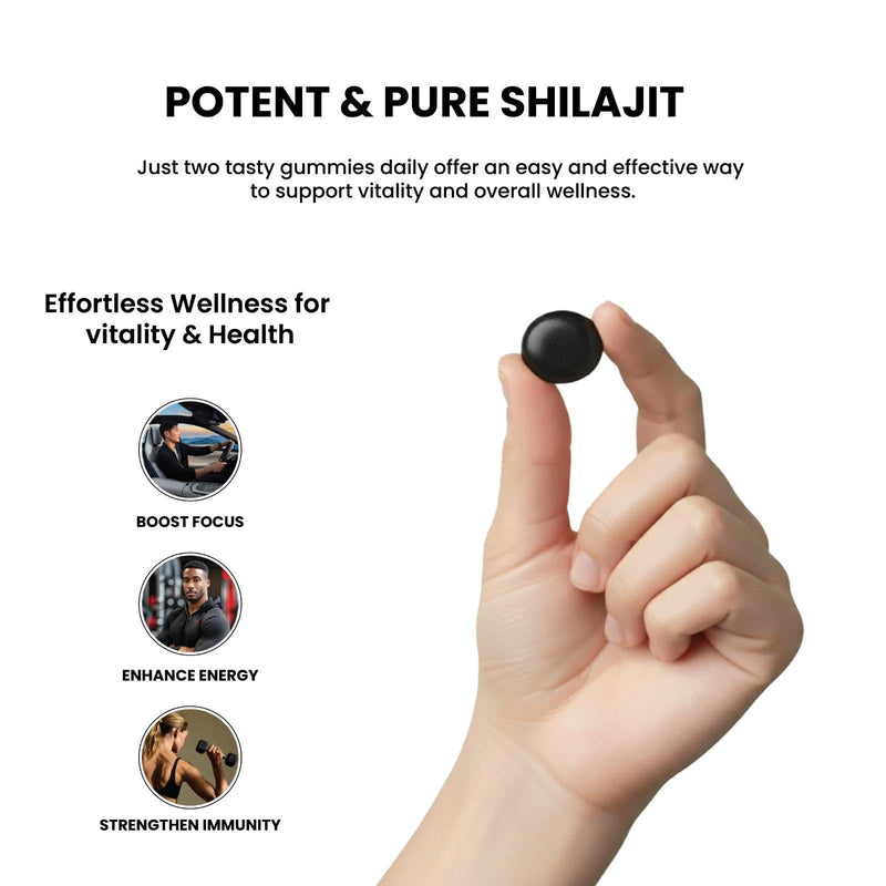 Premium Shilajit Gummies for Men & Women UK - Pure & Natural Himalayan Gold Shilajit Rich in Ashwagandha - Gokshura - Energy Boost & Immune Support - Gluten Free - 60 Gummies