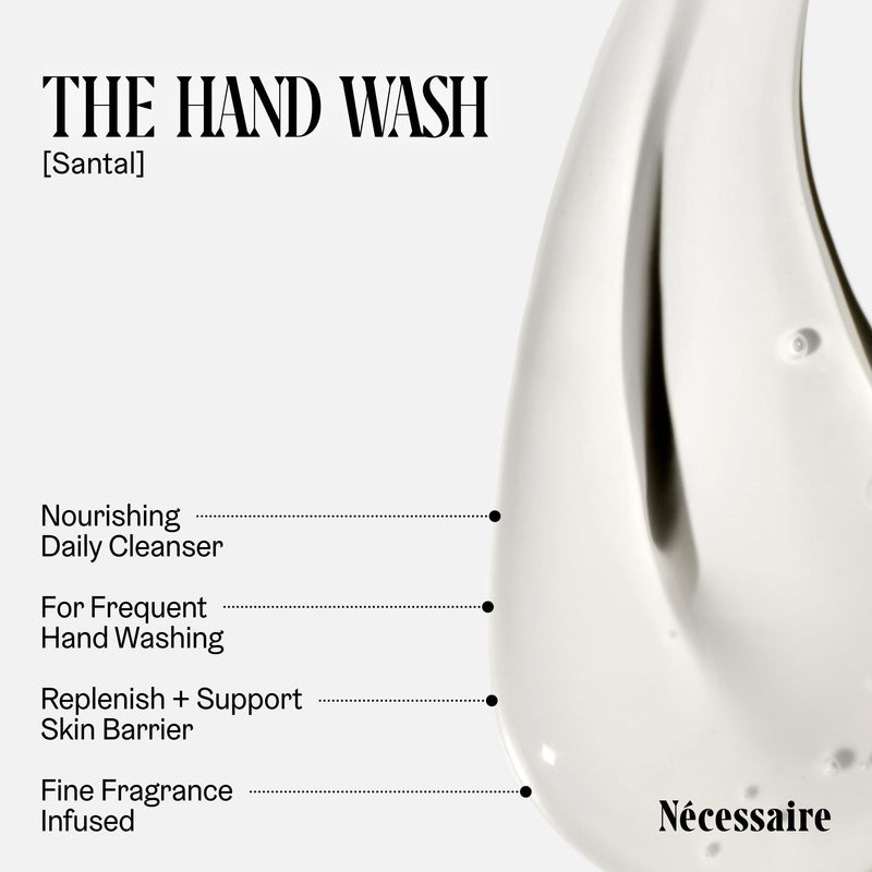 The Hand Wash Santal. Non Toxic Liquid Hand Soap Vitamins + Omega 6/9 | Warm, Woodsy Sandalwood Scent. For Daily Use in Bathroom or Kitchen. Nourishing Formula. 500ml / 16.9 fl oz.