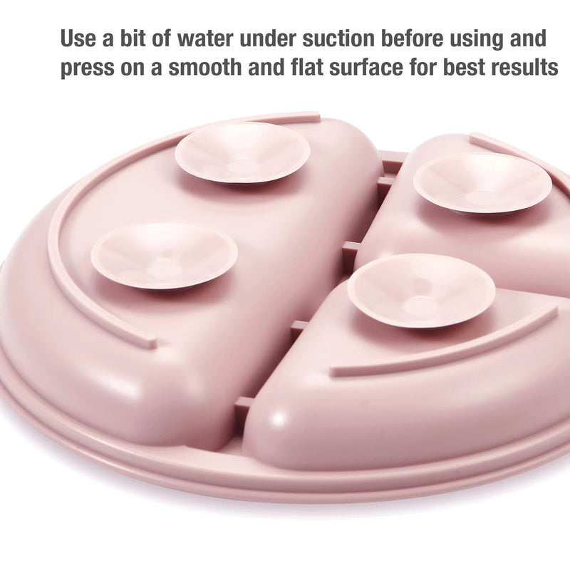 [Australia] - PandaEar 3 Pack Toddler Plates, Silicone Divided Suction Plate for Babies, BPA-Free 100% Food-Grade Silicone Unbreakable Baby Plate (Pink/Linen/Light Pink) Pink/Linen/Light Pink 