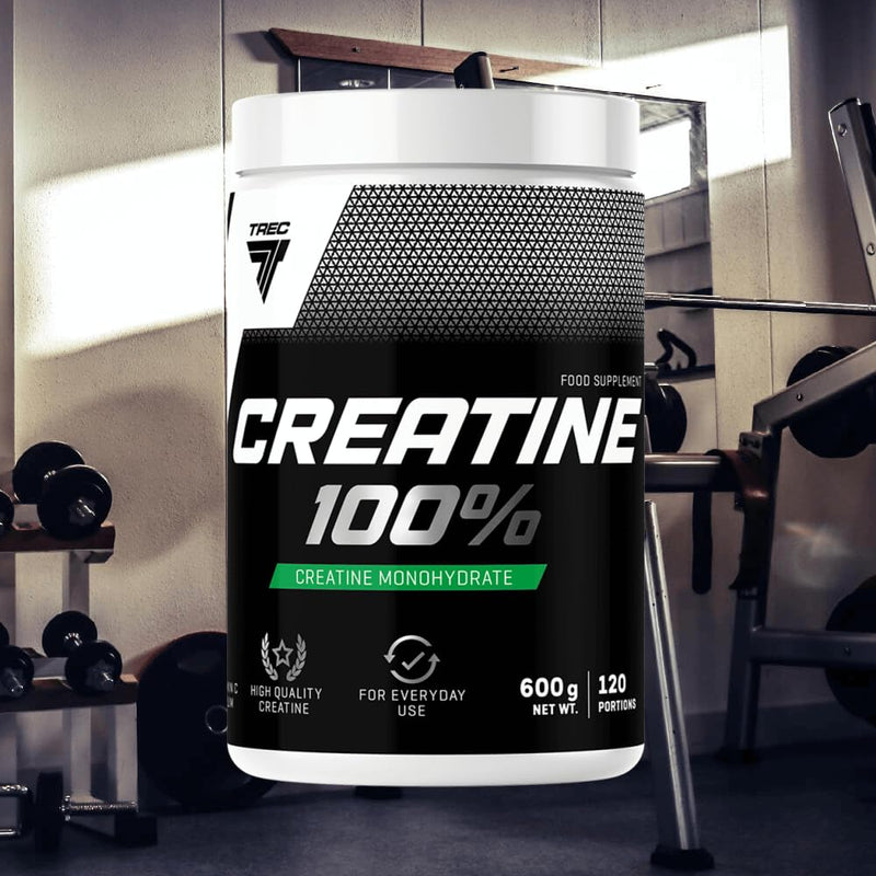 TREC Nutrition Creatine 100% 600g - Advanced Formula with Vitamin C & Sodium for Optimal Gym Recovery, Muscle Building, and Performance - 120 Servings Unflavoured