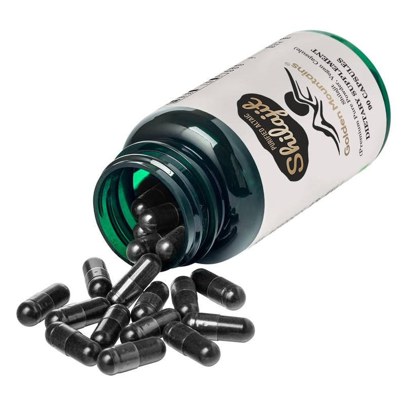 [Australia] - Golden Mountains Shilajit Vegan 90 capsules 500 mg pure Altai premium minerals 