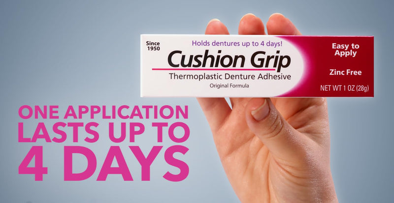 [Australia] - Cushion Grip Thermoplastic Denture Adhesive, 1 oz (Pack of 5) Makes Loose Dentures Fit Better and Stay in Place [Not a Glue Adhesive, Acts Like a Soft Reline] 
