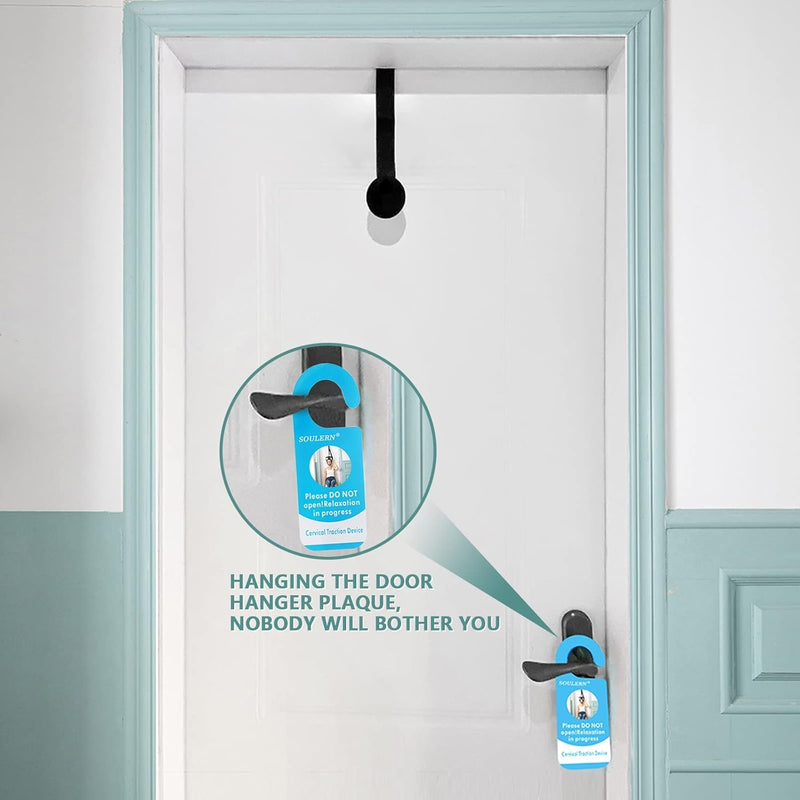 [Australia] - Neck Stretcher Cervical Traction Device for Home Use - Over The Door Cervical Neck Traction Device for Decompression Home Physical Therapy, Portable Neck Traction Device for Neck Pain Black 