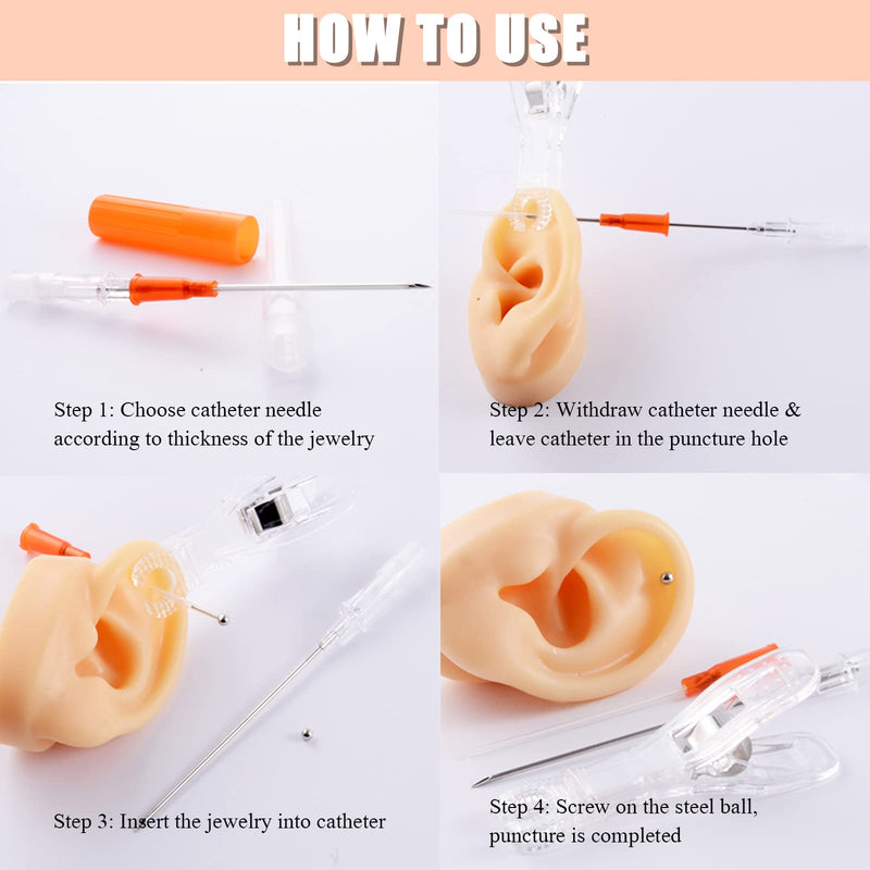 [Australia] - 16G Catheter Needles 50Pcs Catheter Piercing Needles 16 Gauge Ear Nose Piercing Needles Hollow Needles for Ear Nose Lip Tongue Belly Cartilage Piercing Kit Piercing Tool 16G-50pcs 